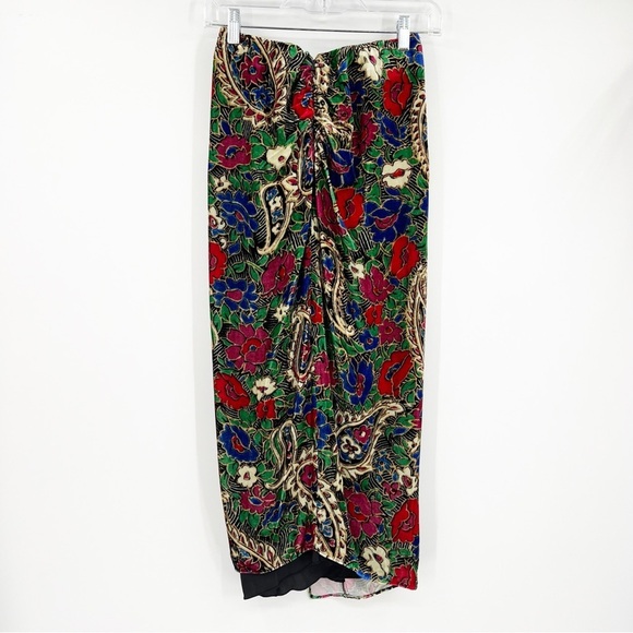 NWT Isabel Marant Velvet Breena Skirt 34 Printed Draped Flawed Rare - Picture 6 of 12